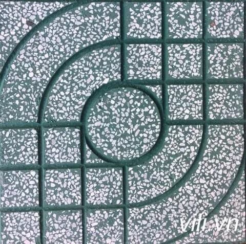 Gạch Lát Vỉa Hè 40x40 Terrazzo Mắt Nai Xanh