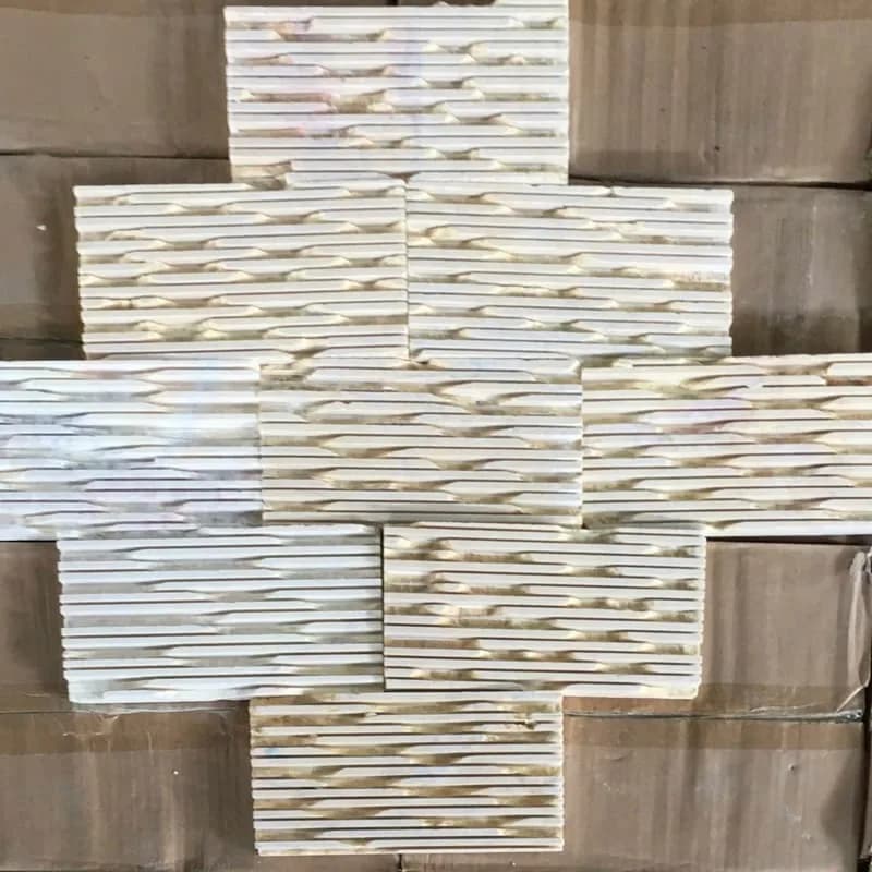 Đá răng lược vàng10x20 ốp tường trang trí