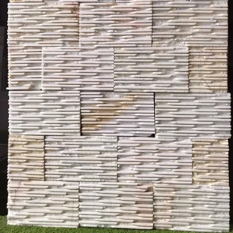 Đá răng lược vàng10x20 ốp tường trang trí