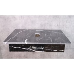 Bàn đá lavabo Minstone MM105 50x70 Đen Tia Chớp