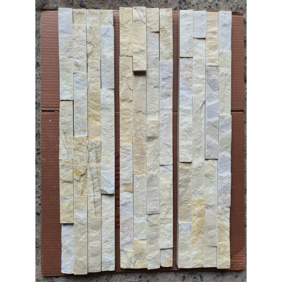 Đá ghép vàng 10x50 cm ốp trang trí