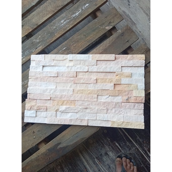 Đá ghép vàng 10x50 cm ốp trang trí