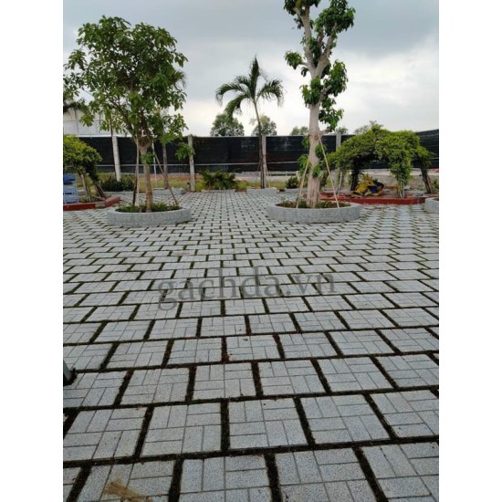 Gạch Lát Vỉa Hè 40x40 Terrazzo 8 Ô Xám