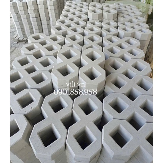 Gạch trồng cỏ số 8 bóng mờ - gạch 2 lỗ