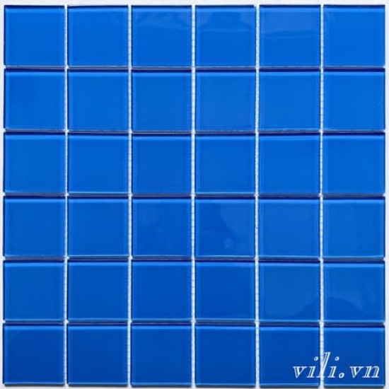 Gạch trang trí mosaic thủy tinh MH 4802 xanh dương