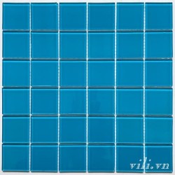 Gạch trang trí mosaic thủy tinh MH 4803 xanh dương