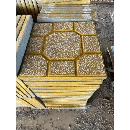 Gạch Vỉa Hè 40x40 Terrazzo Da Banh Vàng