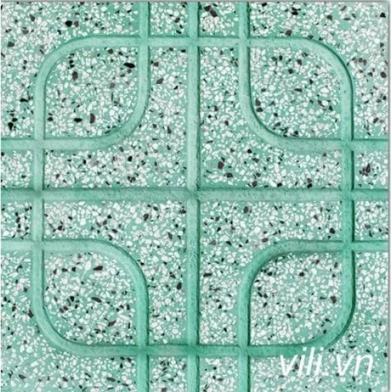 Gạch Lát Vỉa Hè 40x40 Terrazzo Mắt Phụng Xanh