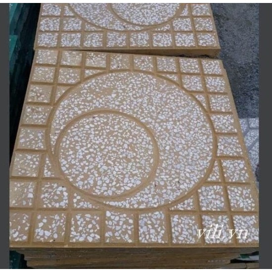 Gạch Vỉa Hè 40x40 Terrazzo Mặt Trăng Vàng