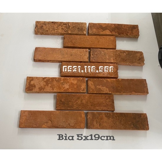 Gạch cổ bìa ốp tường 4.8 - 5x19-20 cm ốp trang trí
